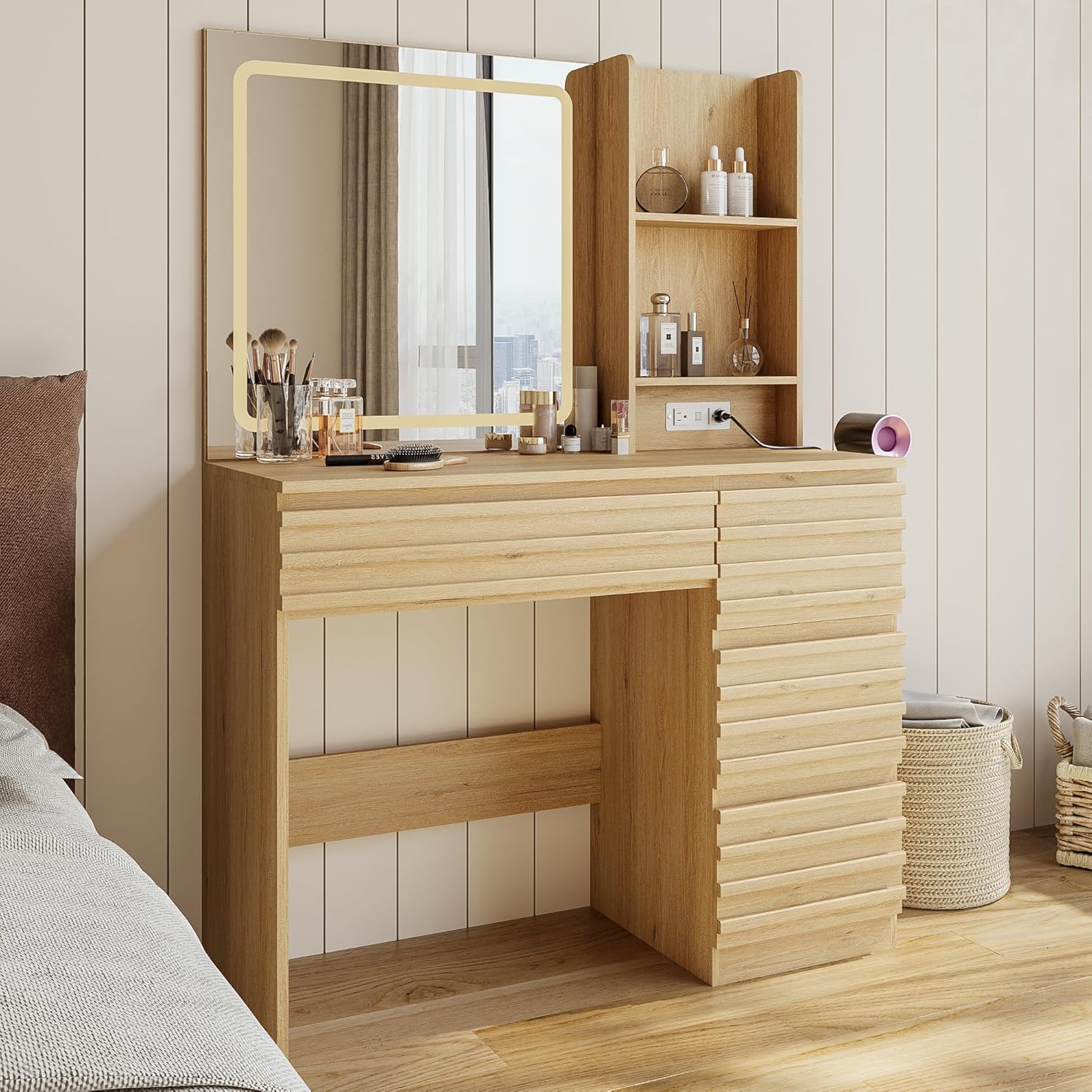 Desk Charging Station - Conjunto de Mesa de Maquiagem para