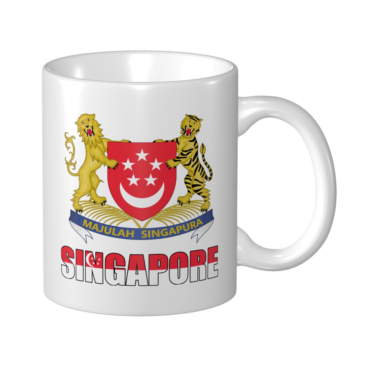 Home Office Singapore - Mark Cup Caneca Singapura Carta Bandeira