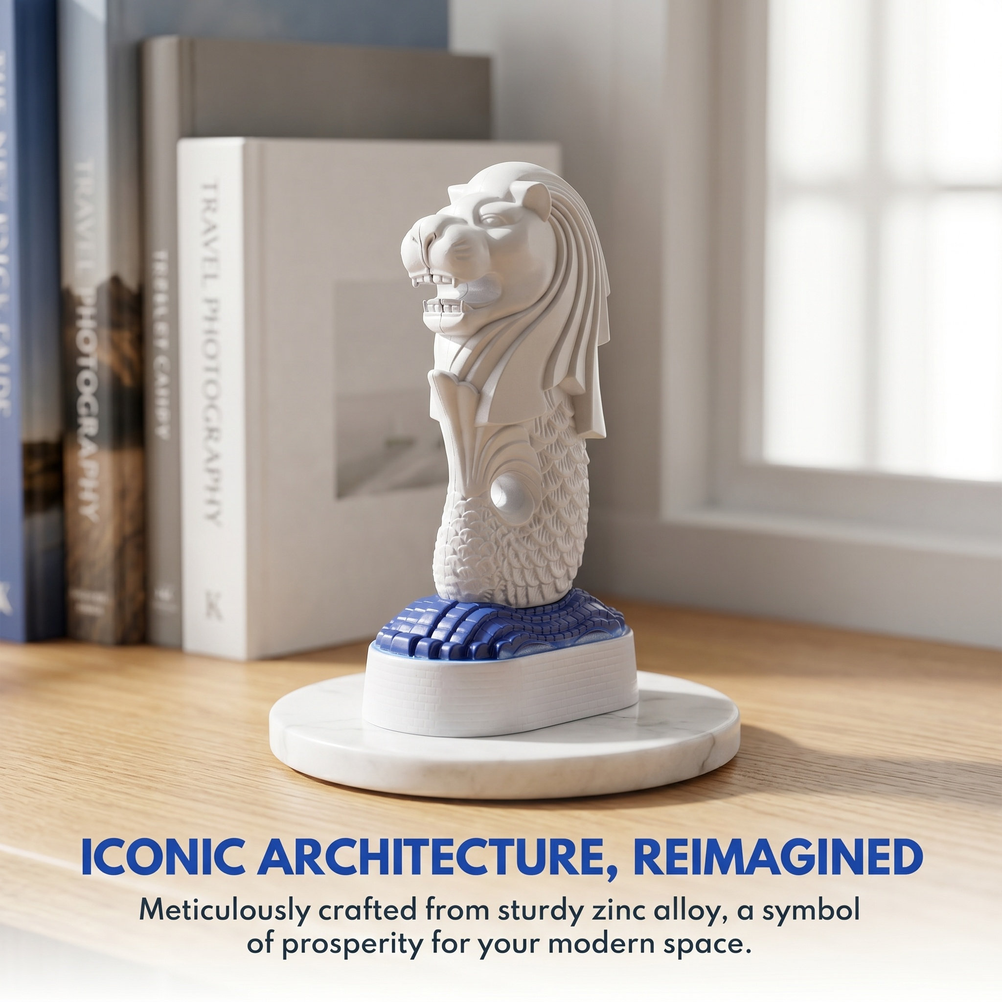 Home Office Singapore - Escultura Decorativa de Leão Merlion de