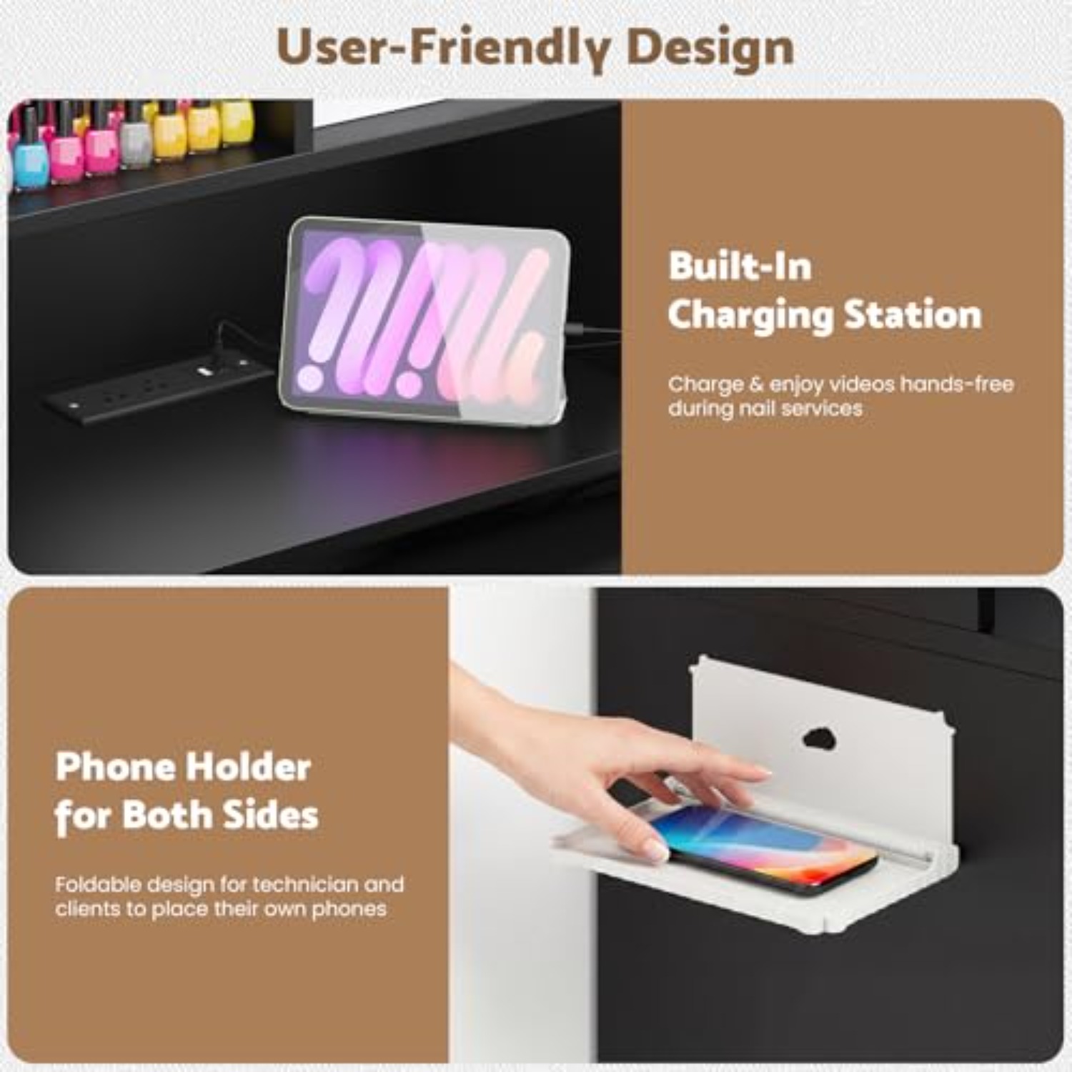 Mesa de Manicure Dobrável, Est - Desk Charging Station avaliação e preço